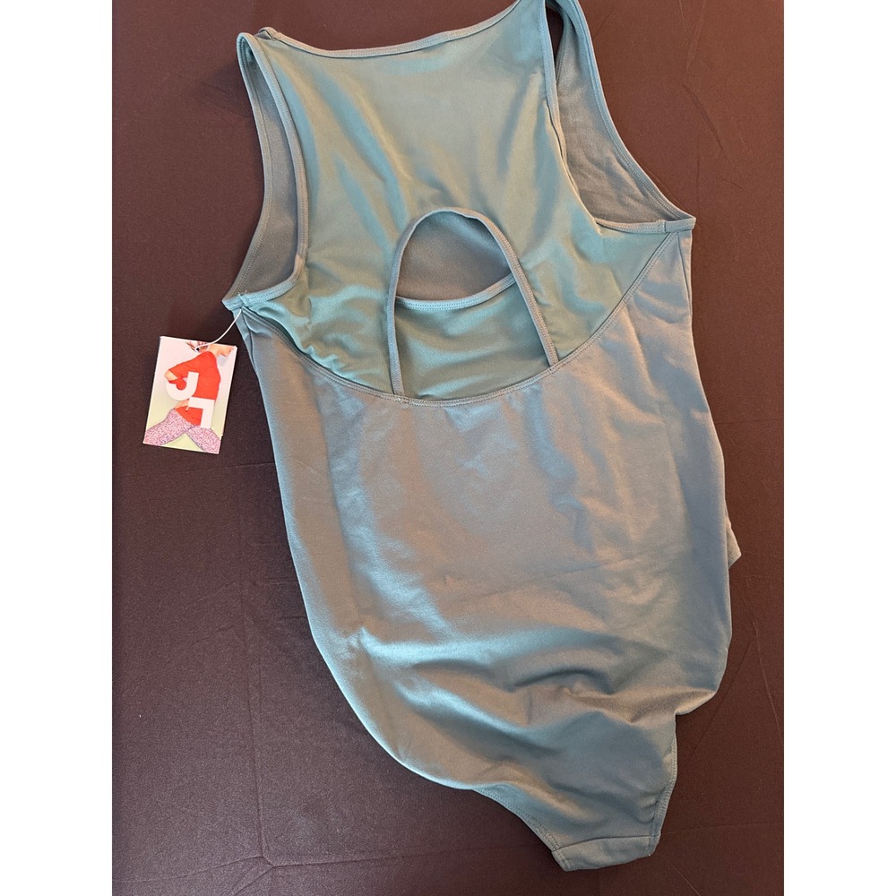 JoyLab Womens Mediterranean Teal Green Scoop Neck Bodysuit Slim Fit NWT Large